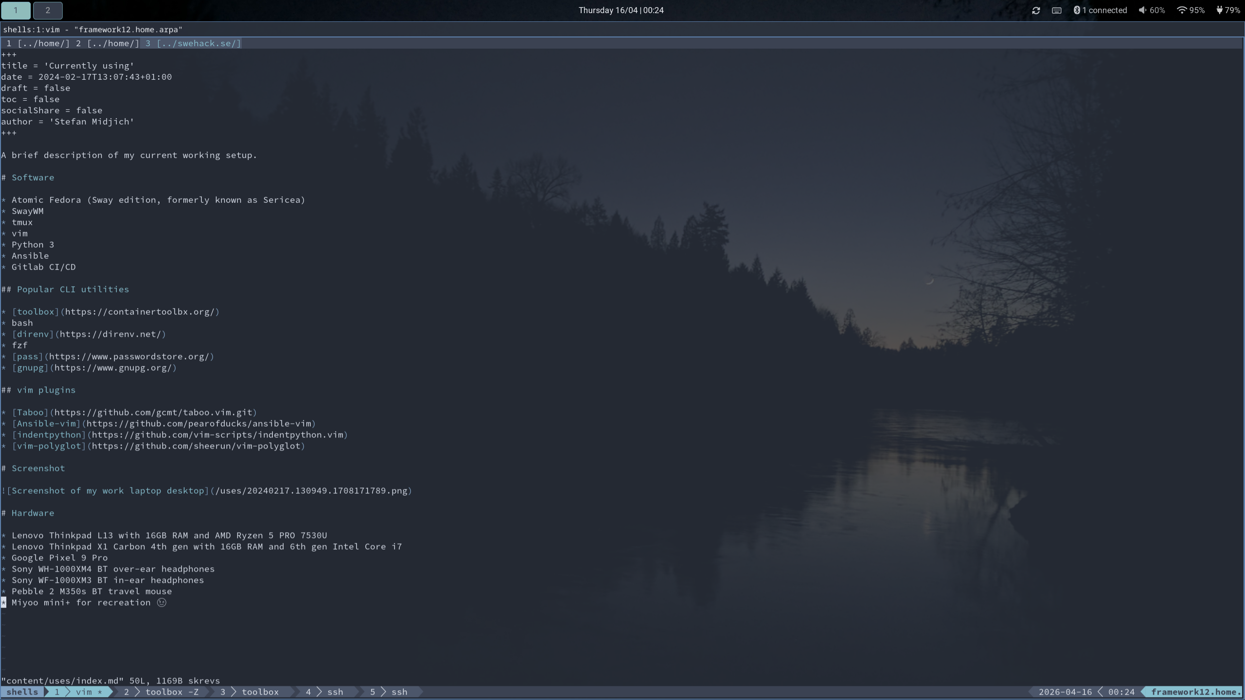 Screenshot of my work laptop desktop
